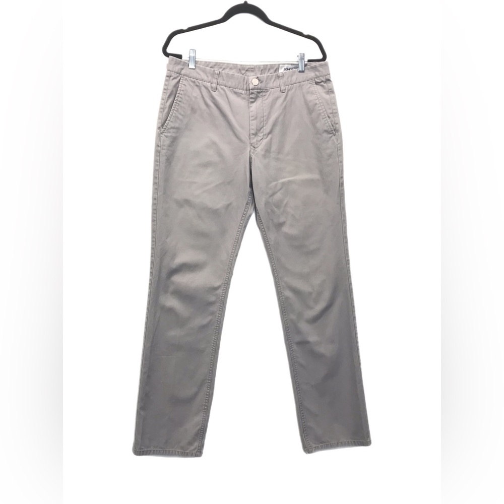 Bonobos Pants Mens 34 Gray‎ Straight Fit Washed Chino 100% Cotton Golf Preppy